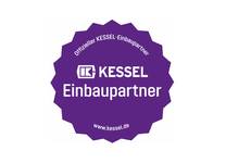 Kessel Einbaupartner Siegel-Logo in Violett mit Schriftzug und Kreisform